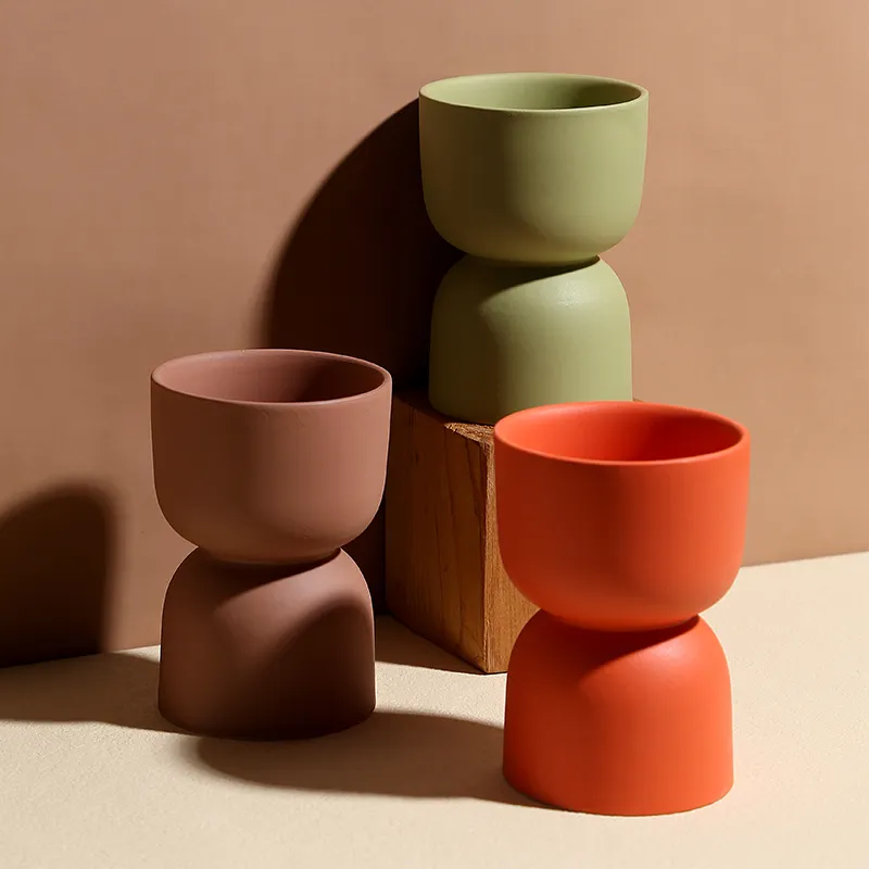 Custom Colored Matte Ceramic Candle Holders 2