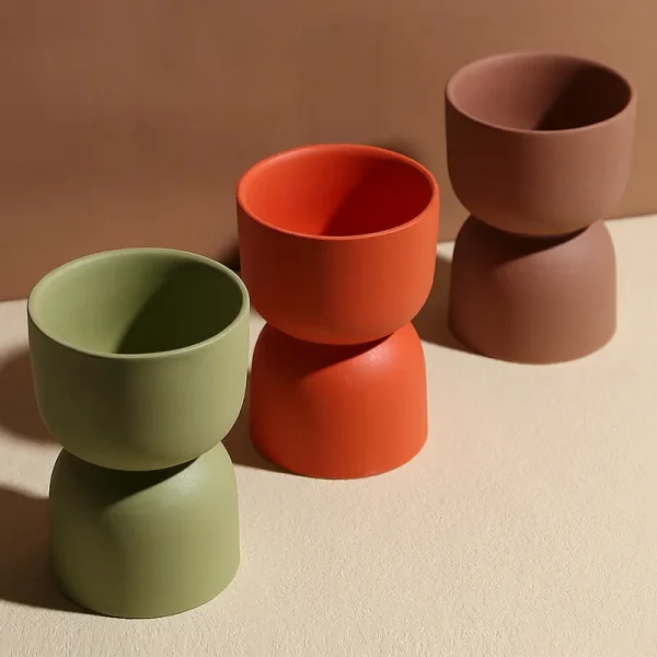 Custom Colored Matte Ceramic Candle Holders 3