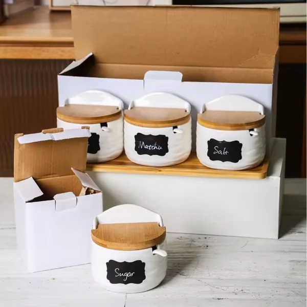 custom ceramic spice jars set3