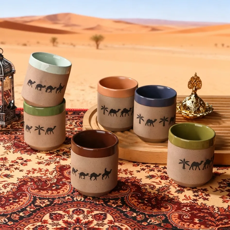 Custom Ceramic Coffee Cups Arabic Hand Made7