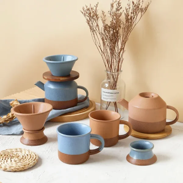 Custom Vintage Red Clay Coffee Set2