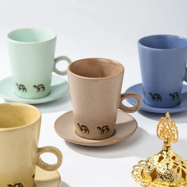 Conjunto de chávenas de café árabes personalizadas com impressão Camel3