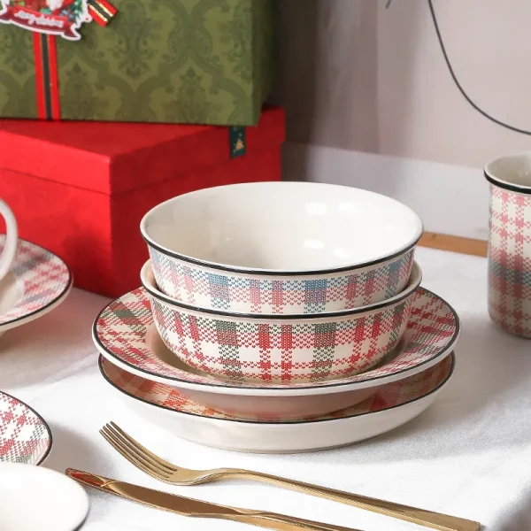 Custom Christmas Plaid Dinnerware6