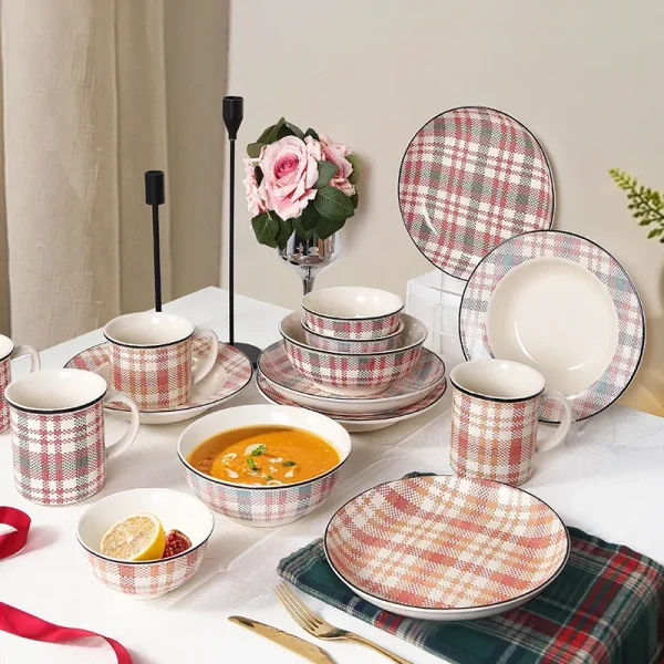 Custom Christmas Plaid Dinnerware8