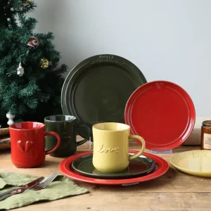 Vaisselle de Noël personnalisée avec motif de cœur et d'amour gaufré5