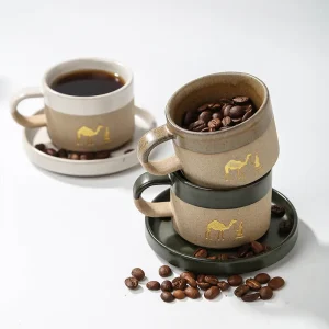 Conjunto personalizado de chávena de café e pires em barro do Médio Oriente7