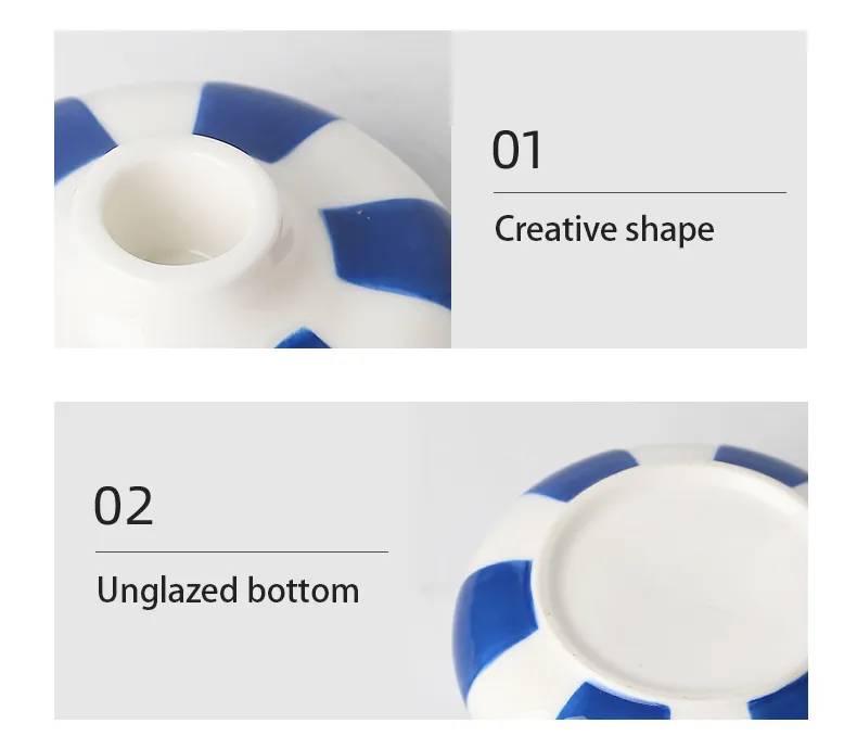 Custom Striped Ceramic Candle Holder 7