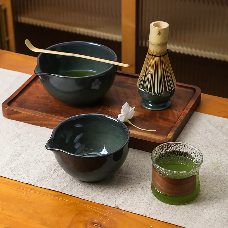 Custom Ceramic Matcha Tea Set with Chasen Holder1