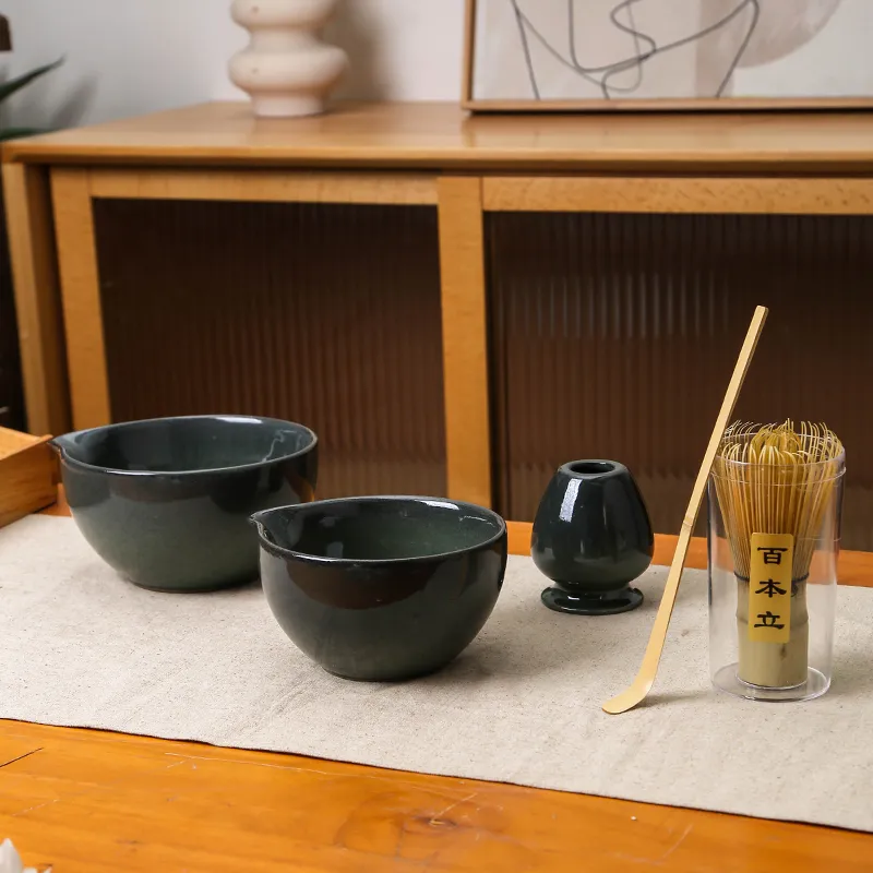 Custom Ceramic Matcha Tea Set with Chasen Holder5