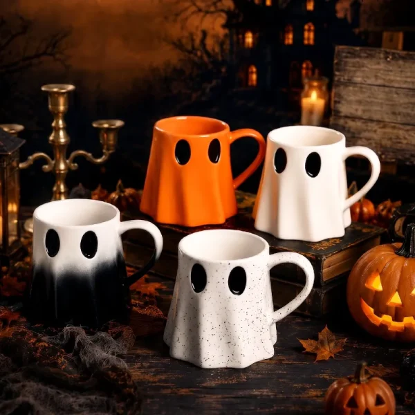 カスタムハロウィーンセラミックゴーストマグカップ5