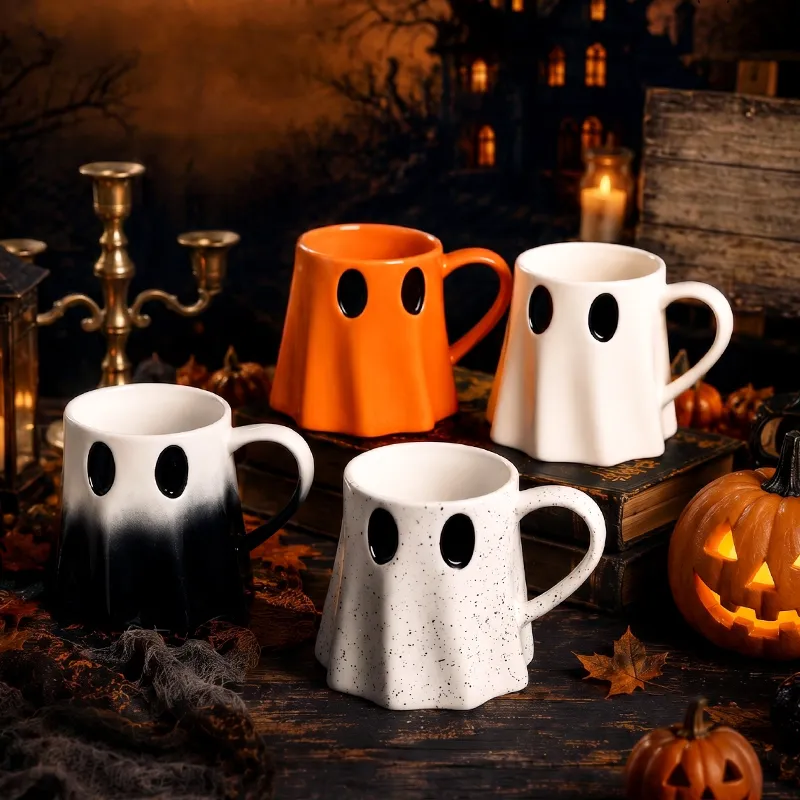 カスタムハロウィーンセラミックゴーストマグカップ5
