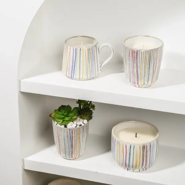 Custom Hand-painted Linear Candle Jar3