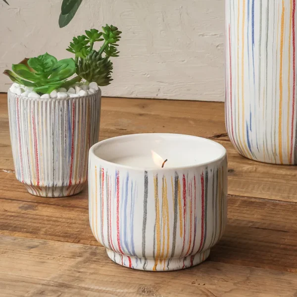 Custom Hand-painted Linear Candle Jar9