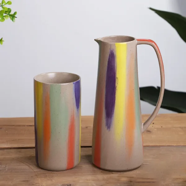Custom Hand-painted Striped Candle Jar1