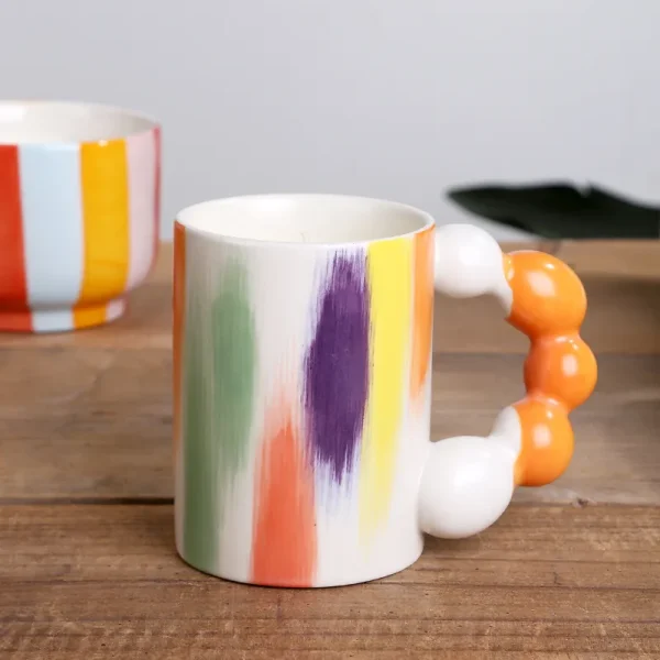 Custom Hand-painted Striped Candle Jar2