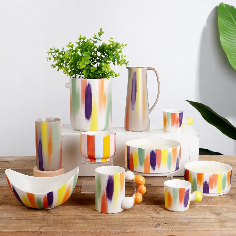 Custom Hand-painted Striped Candle Jar6
