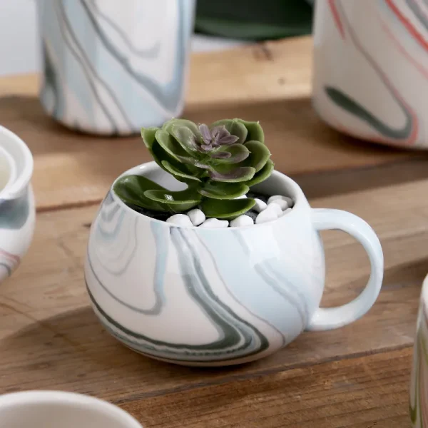 Custom Marble Ceramic Candle Jar2