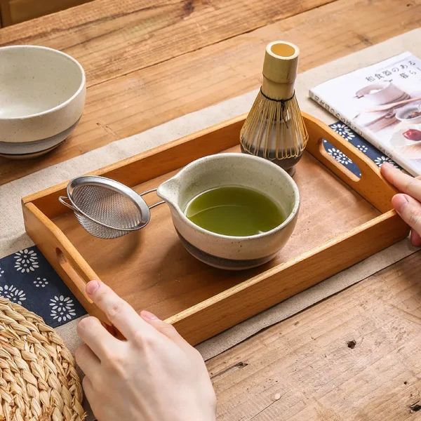 カスタム抹茶碗セット、竹製泡立て器付き5
