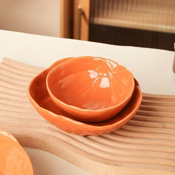 Custom Pumpkin Ceramic Bowl Set for Halloween Tableware3