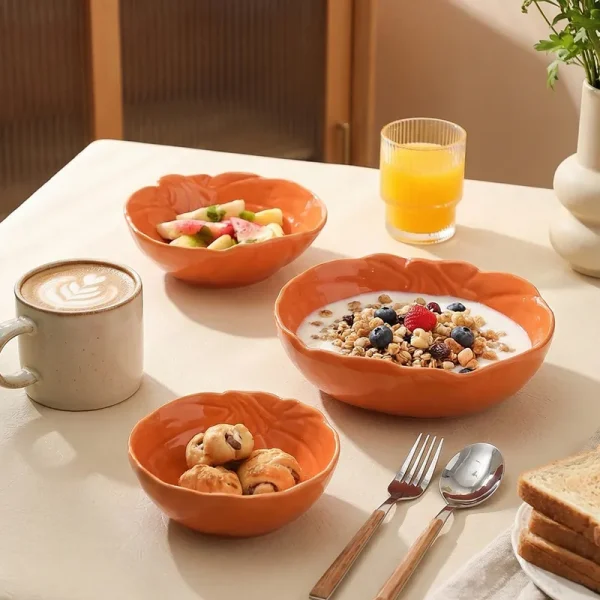 Custom Pumpkin Ceramic Bowl Set for Halloween Tableware4