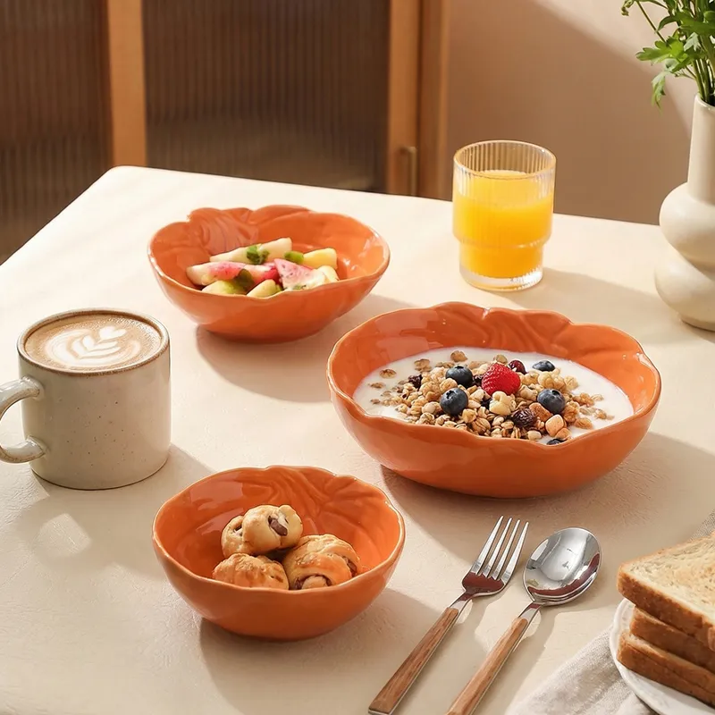 Custom Pumpkin Ceramic Bowl Set for Halloween Tableware4