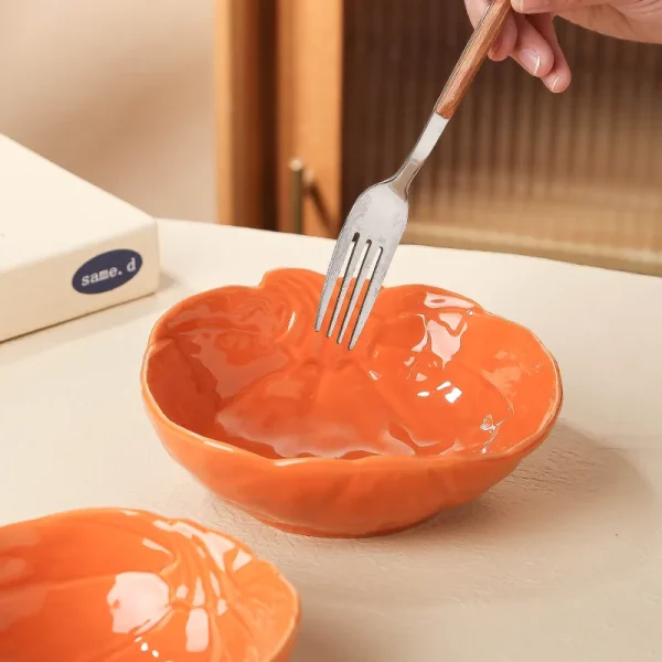Custom Pumpkin Ceramic Bowl Set for Halloween Tableware5