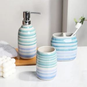 Custom Striped Bathroom Set8