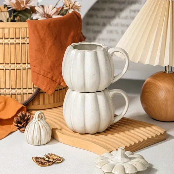 Custom White Pumpkin Ceramic Tea Set4