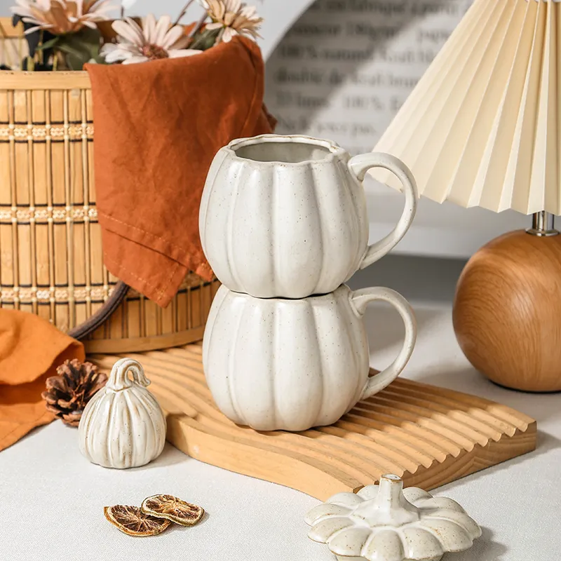 Custom White Pumpkin Ceramic Tea Set4