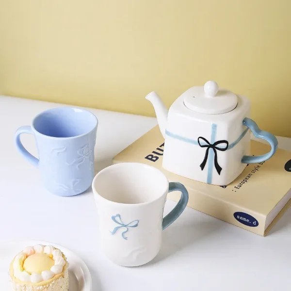 Custom Gift Box Ceramic Teapot with Heart Shaped Handle4