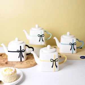 Custom Gift Box Ceramic Teapot with Heart Shaped Handle5