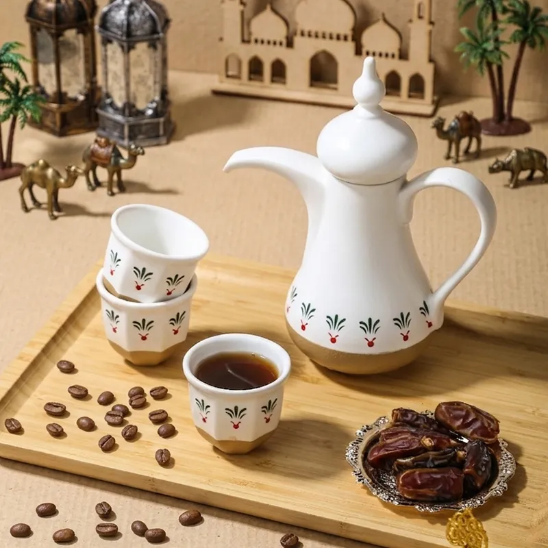 Custom Middle Eastern Coffee Set Ceramic with Cups4