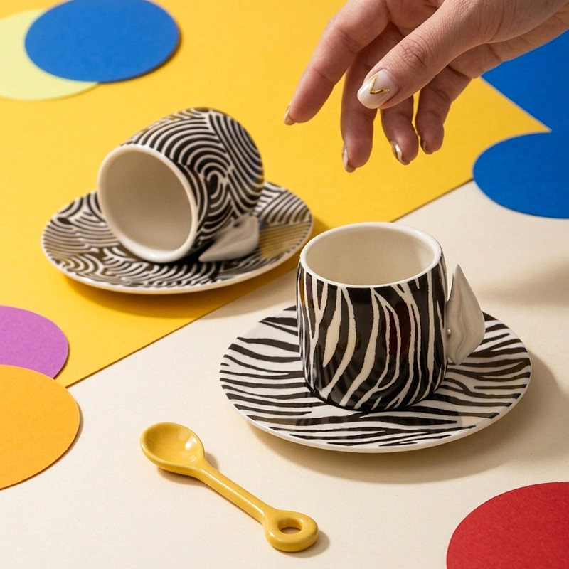 Custom Coffee Cup and Saucer Sets (8)